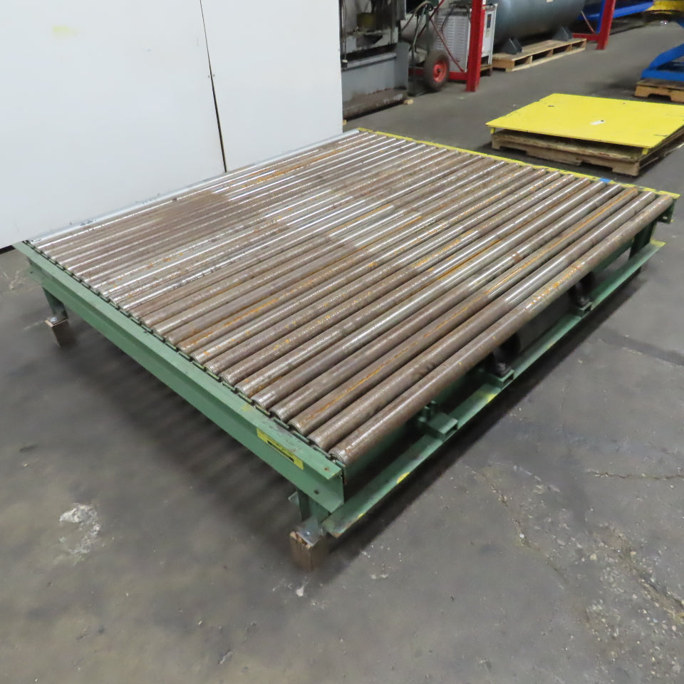 78" x 87-1/2" W Belt Driven Power Roller Pallet Conveyor 2.5"OD 19FPM Needs Belt
