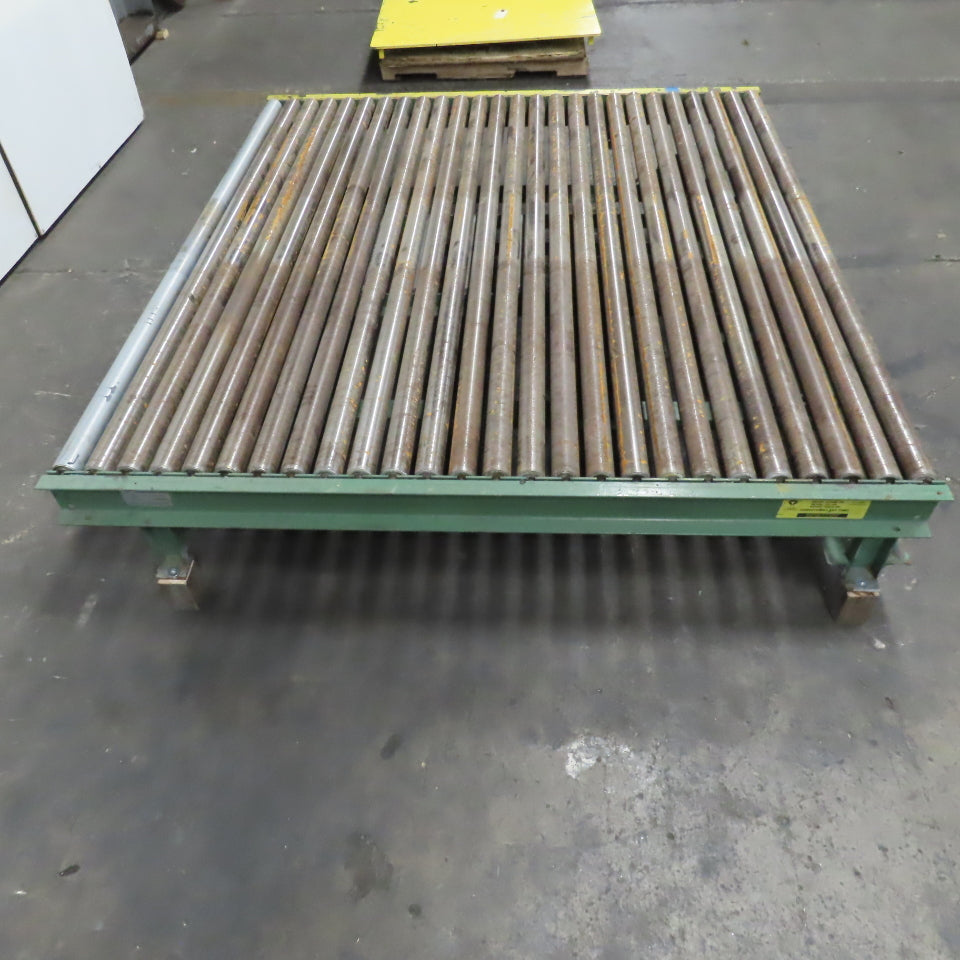78" x 87-1/2" W Belt Driven Power Roller Pallet Conveyor 2.5"OD 19FPM Needs Belt