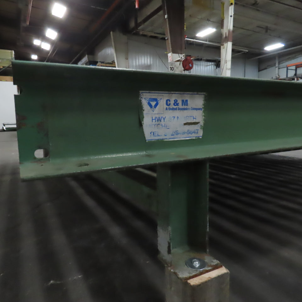 78" x 87-1/2" W Belt Driven Power Roller Pallet Conveyor 2.5"OD 19FPM Needs Belt