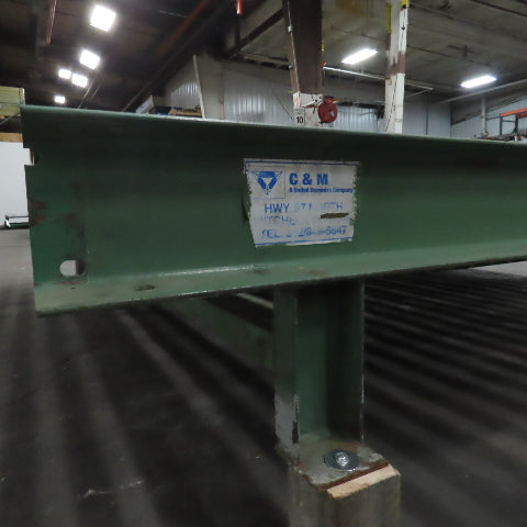 78" x 87-1/2" W Belt Driven Power Roller Pallet Conveyor 2.5"OD 19FPM Needs Belt