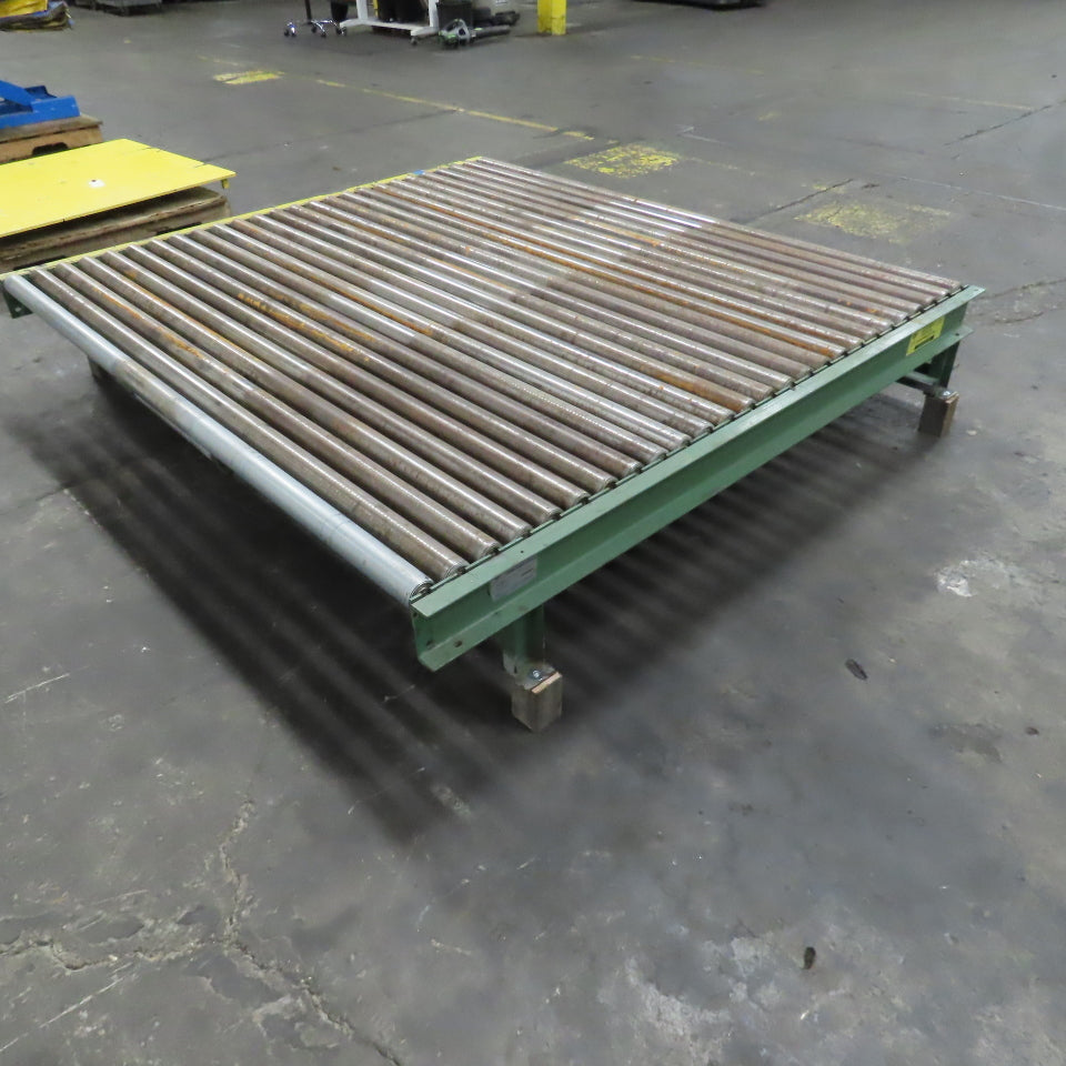 78" x 87-1/2" W Belt Driven Power Roller Pallet Conveyor 2.5"OD 19FPM Needs Belt