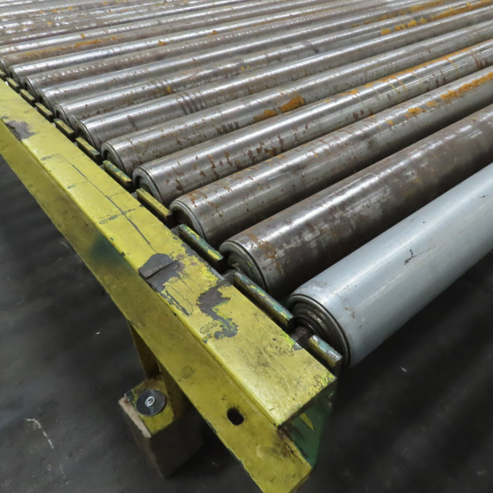 78" x 87-1/2" W Belt Driven Power Roller Pallet Conveyor 2.5"OD 19FPM Needs Belt
