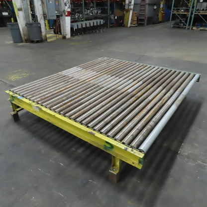 78" x 87-1/2" W Belt Driven Power Roller Pallet Conveyor 2.5"OD 19FPM Needs Belt