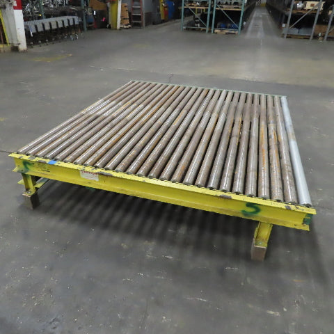 78" x 87-1/2" W Belt Driven Power Roller Pallet Conveyor 2.5"OD 19FPM Needs Belt