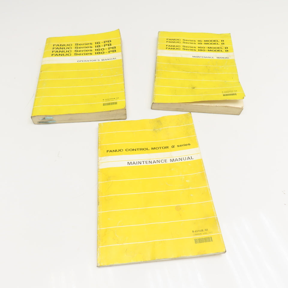 Fanuc B-65165E B-62624EN Series 16-PB 160-PB 180-PB Manuals Lot Of 3