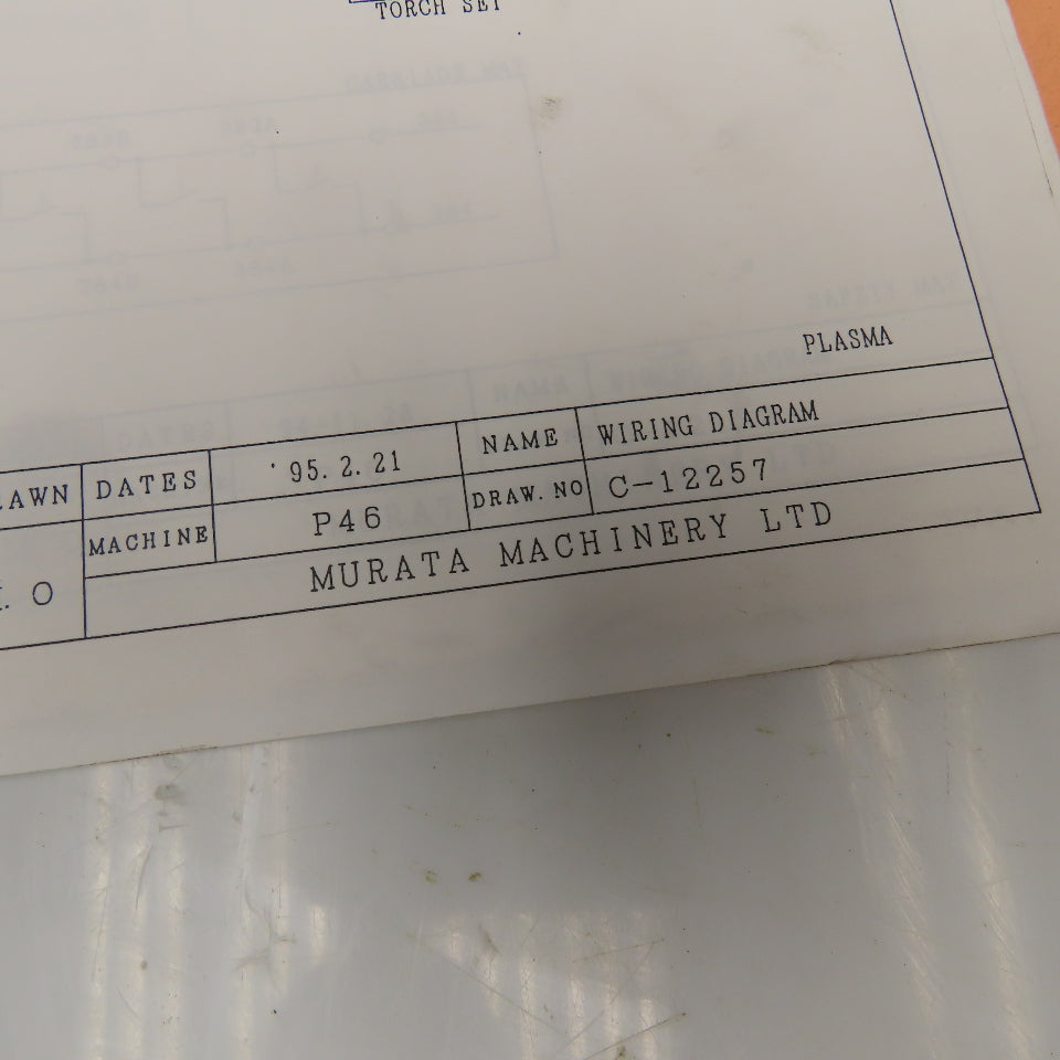 Muratec Murata Wiedemann M5000 Turret Punch Electrical Diagram Manual