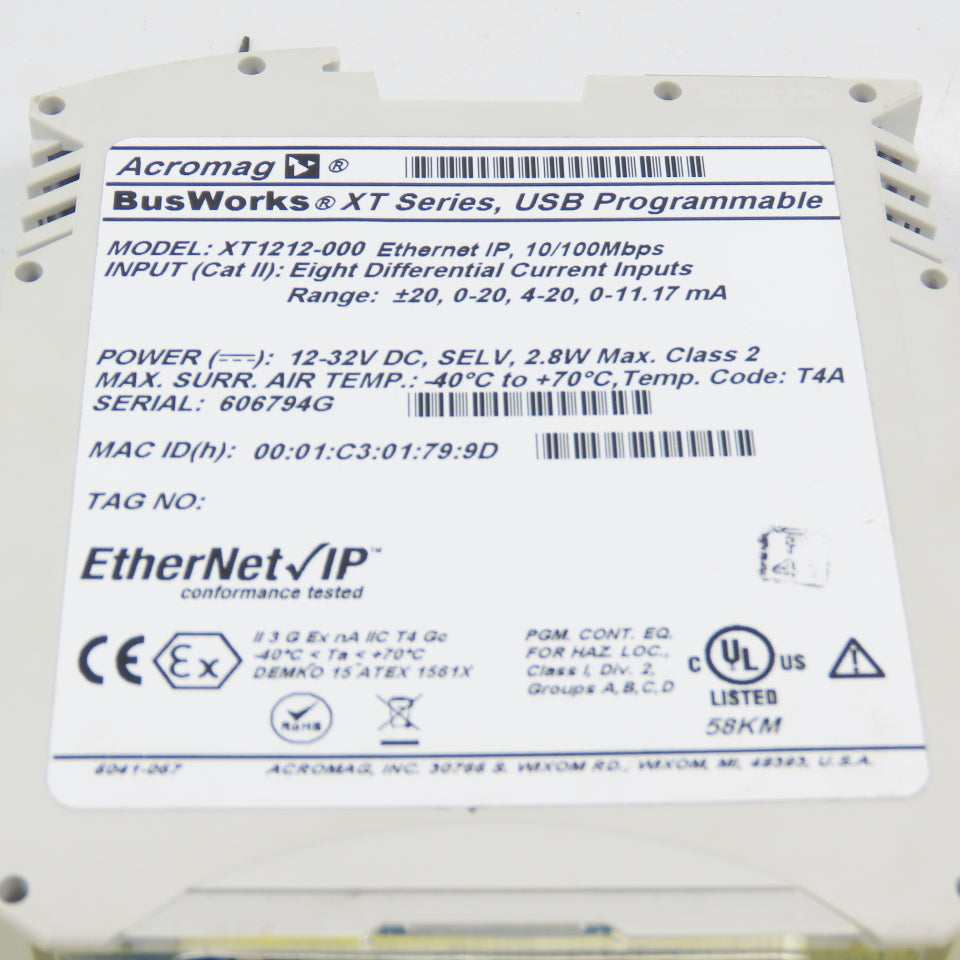 Acromag BusWorks XT Serie XT1212-000 8-Channel Differential Current Input Module