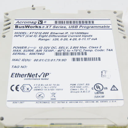 Acromag BusWorks XT Serie XT1212-000 8-Channel Differential Current Input Module