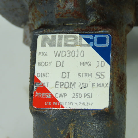 Nibco WD3010 4" Ductile Iron Wafer Butterfly Valve 250PSI