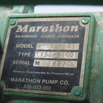 Marathon Pumps MP04M-63 Air Powered Double Diaphragm Pump 1" x 1-1/4" Ports