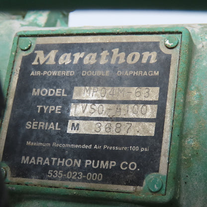 Marathon Pumps MP04M-63 Air Powered Double Diaphragm Pump 1" x 1-1/4" Ports