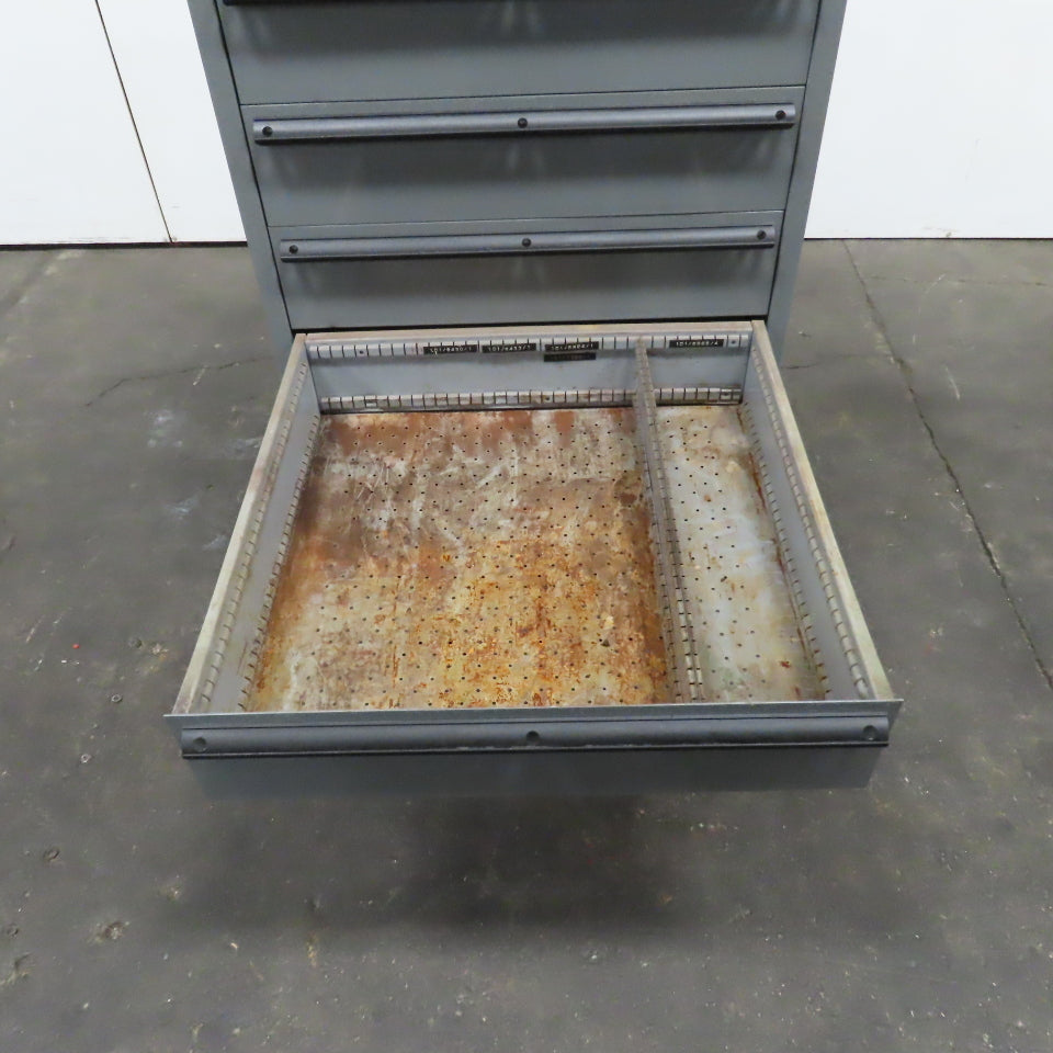 Lista 9 Drawer Industrial Small Parts Tool Storage Cabinet 28 x 28 x 60" Painted