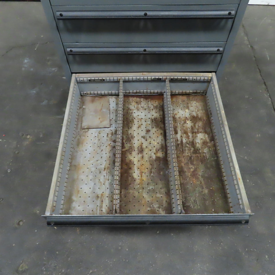 Lista 9 Drawer Industrial Small Parts Tool Storage Cabinet 28 x 28 x 60" Painted