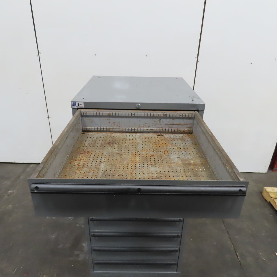 Lista 9 Drawer Industrial Small Parts Tool Storage Cabinet 28 x 28 x 60" Painted