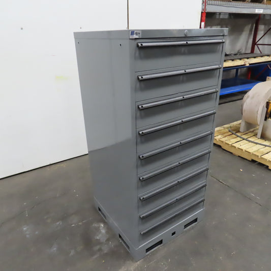 Lista 9 Drawer Industrial Small Parts Tool Storage Cabinet 28 x 28 x 60" Painted