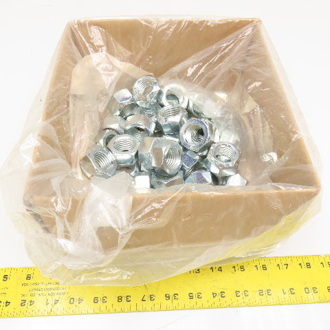 1-8 All Metal Lock Nut Grade C Zinc Plated Lot Of 48