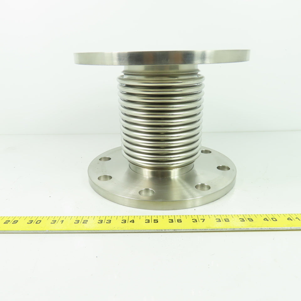 3-7/8" ID Stainless Steel 8-Bolt Flange Mount Flexible Bellow Coupling 7" Length