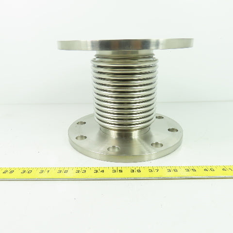 3-7/8" ID Stainless Steel 8-Bolt Flange Mount Flexible Bellow Coupling 7" Length