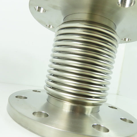 3-7/8" ID Stainless Steel 8-Bolt Flange Mount Flexible Bellow Coupling 7" Length