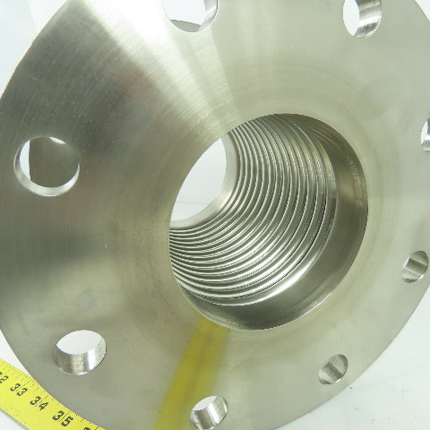 3-7/8" ID Stainless Steel 8-Bolt Flange Mount Flexible Bellow Coupling 7" Length