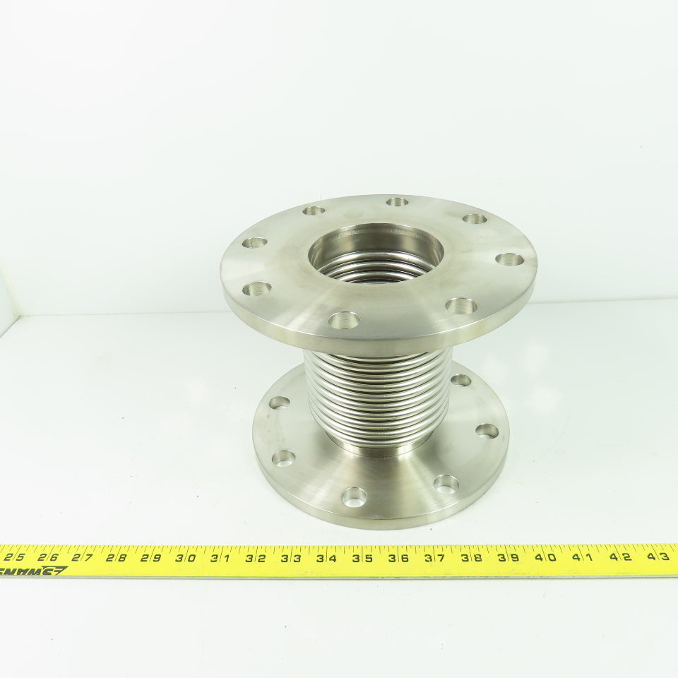 3-7/8" ID Stainless Steel 8-Bolt Flange Mount Flexible Bellow Coupling 7" Length