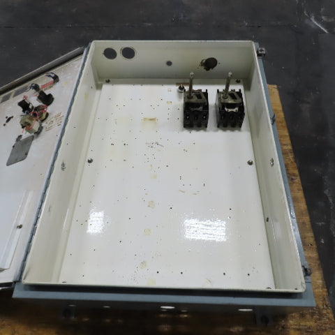 42" x 30" x 8" Steel Electrical Enclosure W/ Backplate & (2) 100A Disconnect