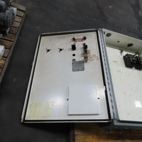 42" x 30" x 8" Steel Electrical Enclosure W/ Backplate & (2) 100A Disconnect