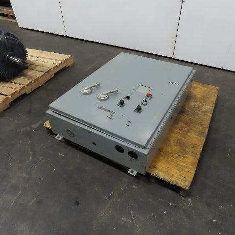 42" x 30" x 8" Steel Electrical Enclosure W/ Backplate & (2) 100A Disconnect