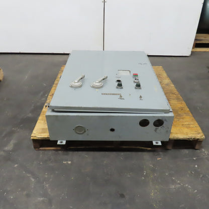 42" x 30" x 8" Steel Electrical Enclosure W/ Backplate & (2) 100A Disconnect