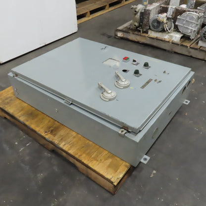 42" x 30" x 8" Steel Electrical Enclosure W/ Backplate & (2) 100A Disconnect