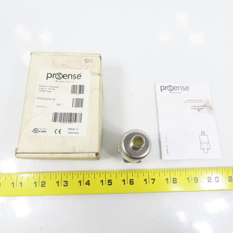 Automation Direct PTD25-20-0015H ProSense 0-15 PSIG Pressure Transmitter 32VDCC