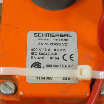 Schmersal ZS 75 S 2Ö/2S VD Emergency Pull-Wire Switch 300VAC W/ S 900