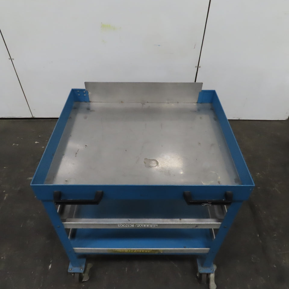 36" x 30" Mobile Work Station Die Maintenance Cart W/ 2 Shelves 40" Tall