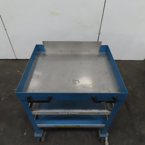 36" x 30" Mobile Work Station Die Maintenance Cart W/ 2 Shelves 40" Tall