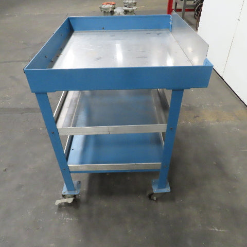 36" x 30" Mobile Work Station Die Maintenance Cart W/ 2 Shelves 40" Tall