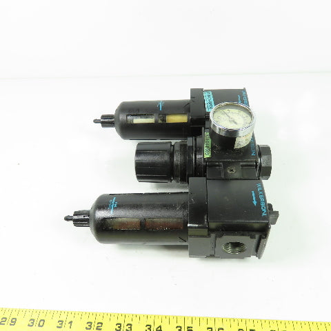 Wilkerson R18-04-F000 F18-04-SK00 Air Pressure Filter Regulator Lubricator 1/2"