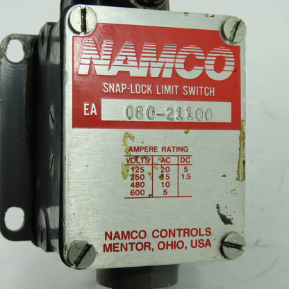 Namco 080-21100 Snap-Lock Limit Switch 600V 20A Max
