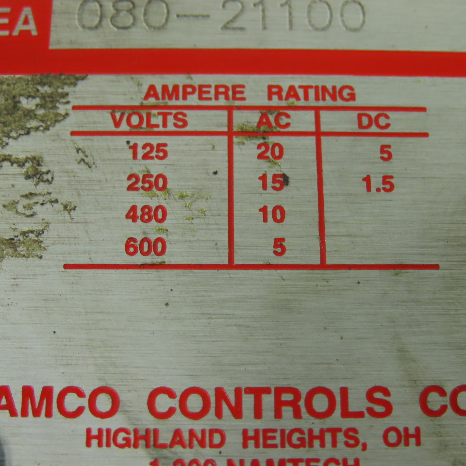 Namco 080-21100 Snap-Lock Limit Switch 600V 20A Max