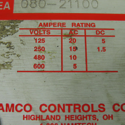 Namco 080-21100 Snap-Lock Limit Switch 600V 20A Max