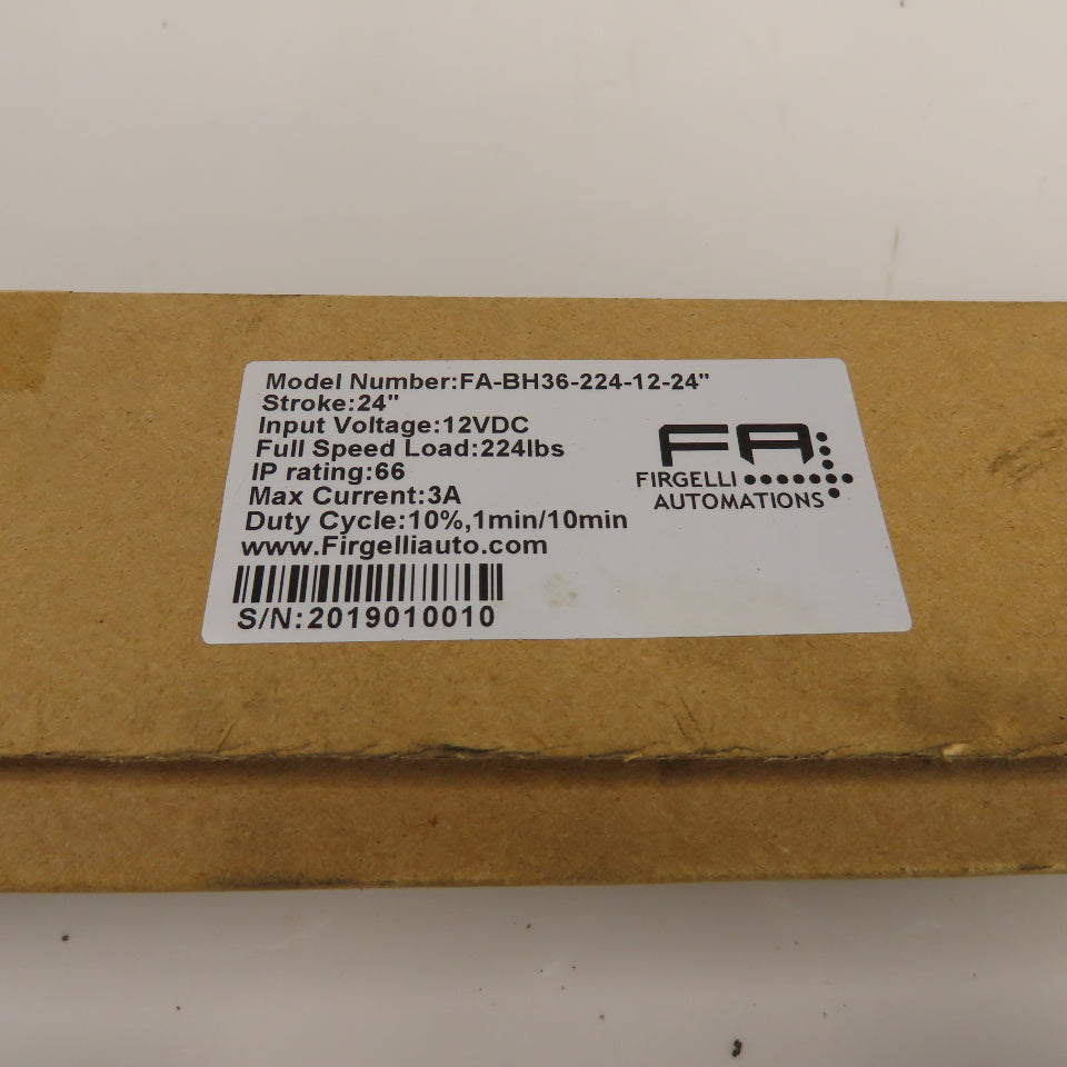 Firgelli FA-BH36-224-12-24" 36 Cal. Linear Actuator 24VDC 24" Stroke 224Lb Load