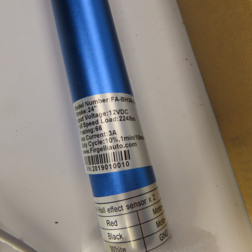 Firgelli FA-BH36-224-12-24" 36 Cal. Linear Actuator 24VDC 24" Stroke 224Lb Load
