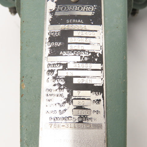 Foxboro V1400 1" NPT Pneumatic Valve Actuator 20PSI Air 150PSI LP