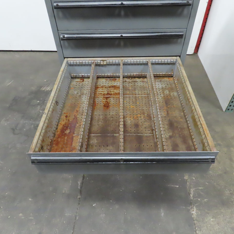 Lista 9 Drawer Industrial Small Parts Tool Storage Cabinet 28 x 28 x 60" Painted