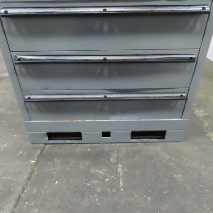 Lista 9 Drawer Industrial Small Parts Tool Storage Cabinet 28 x 28 x 60" Painted