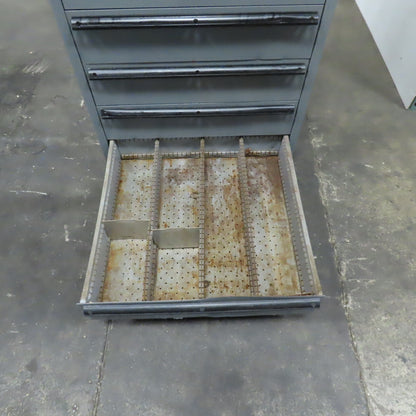 Lista 9 Drawer Industrial Small Parts Tool Storage Cabinet 28 x 28 x 60" Painted