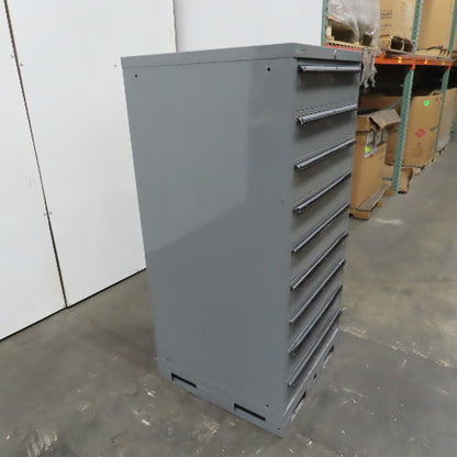 Lista 9 Drawer Industrial Small Parts Tool Storage Cabinet 28 x 28 x 60" Painted