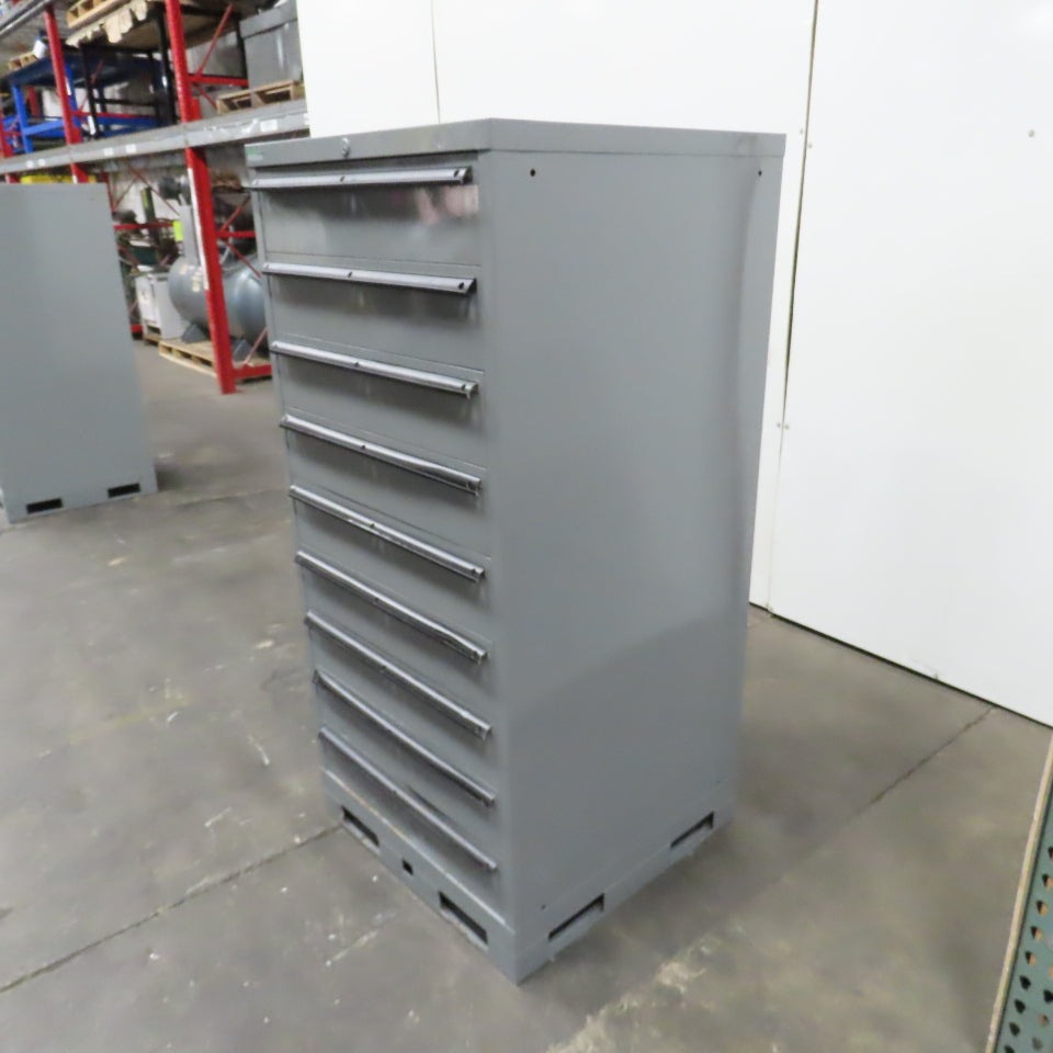 Lista 9 Drawer Industrial Small Parts Tool Storage Cabinet 28 x 28 x 60" Painted