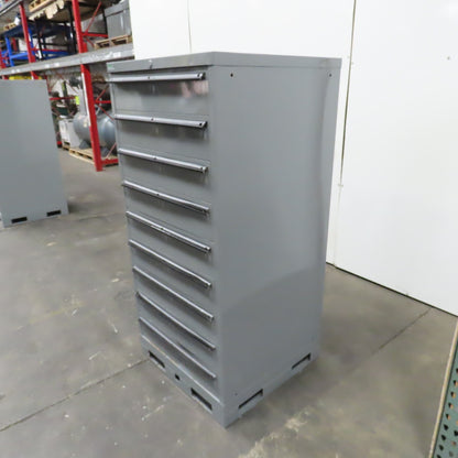 Lista 9 Drawer Industrial Small Parts Tool Storage Cabinet 28 x 28 x 60" Painted