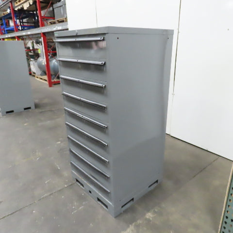 Lista 9 Drawer Industrial Small Parts Tool Storage Cabinet 28 x 28 x 60" Painted