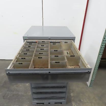 Lista 9 Drawer Industrial Small Parts Tool Storage Cabinet 28 x 28 x 60" Painted